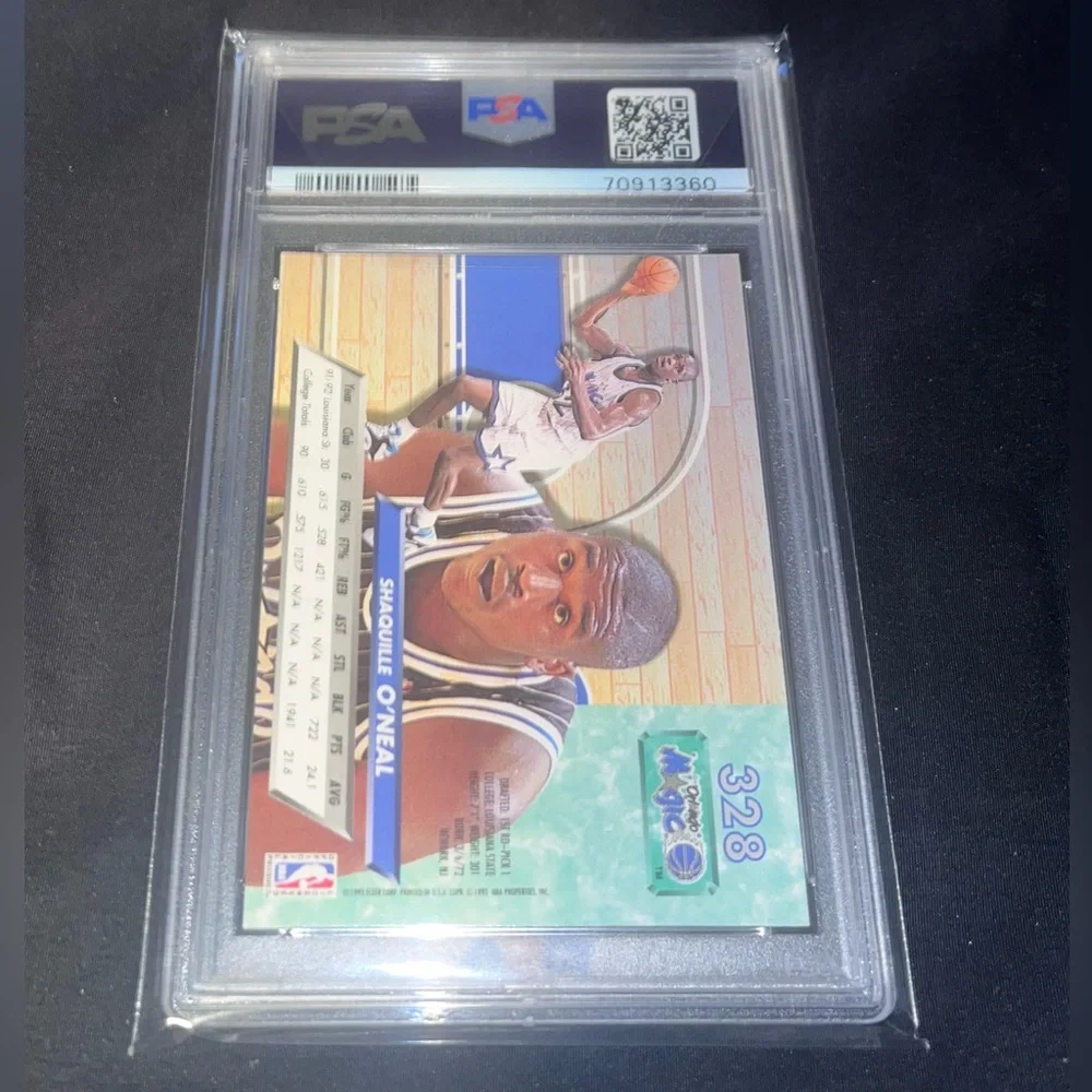 Shaquille O’Neal 1992-93 Orlando Magic Fleer Ultra #328 Rookie NBA Card PSA 7 NM - Picture 4 of 4